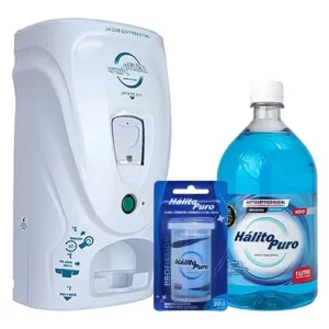 Kit Dispenser Pilha Standard Branco 3 em 1 + 2 antissépticos 1L + 1 Fio de 200m Grátis